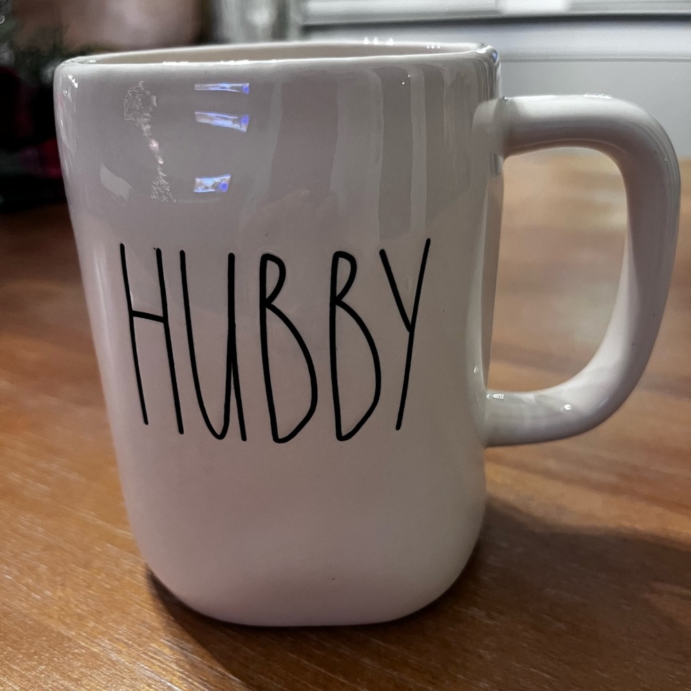 Rae Dunn HUBBY coffee mug white
